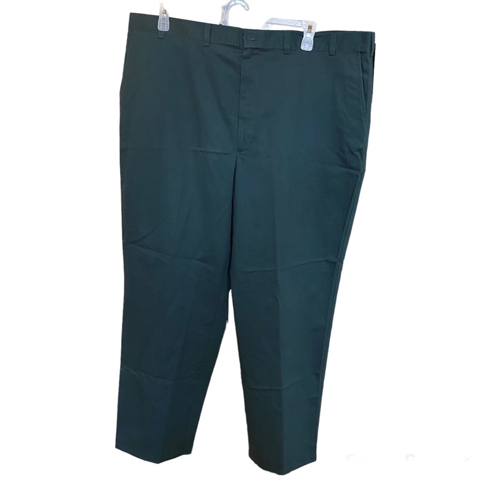 Hunt Club Wrinkle Free Mens Casual Chino Pants Green Front Size 44 see measureme